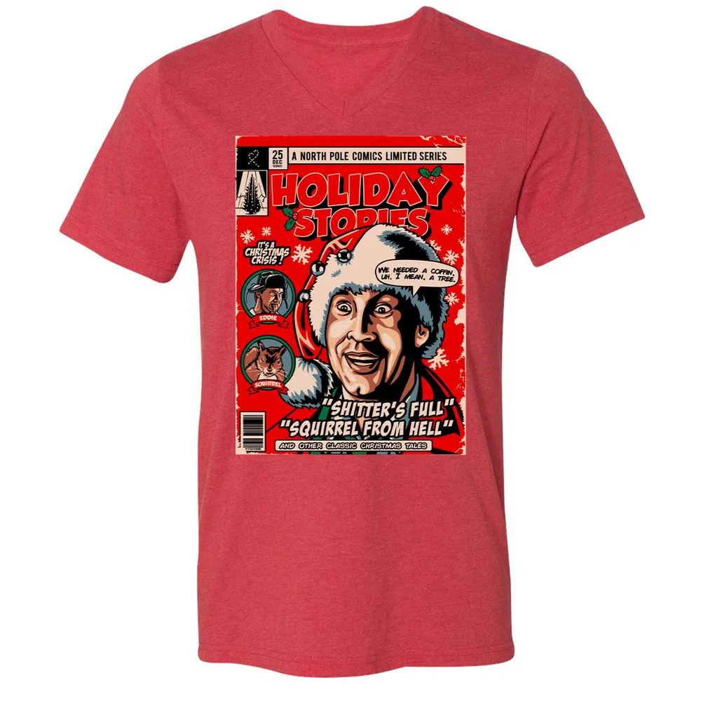 Unisex V-Neck T-Shirt - XWBZ11K1 - Heather Red - 16