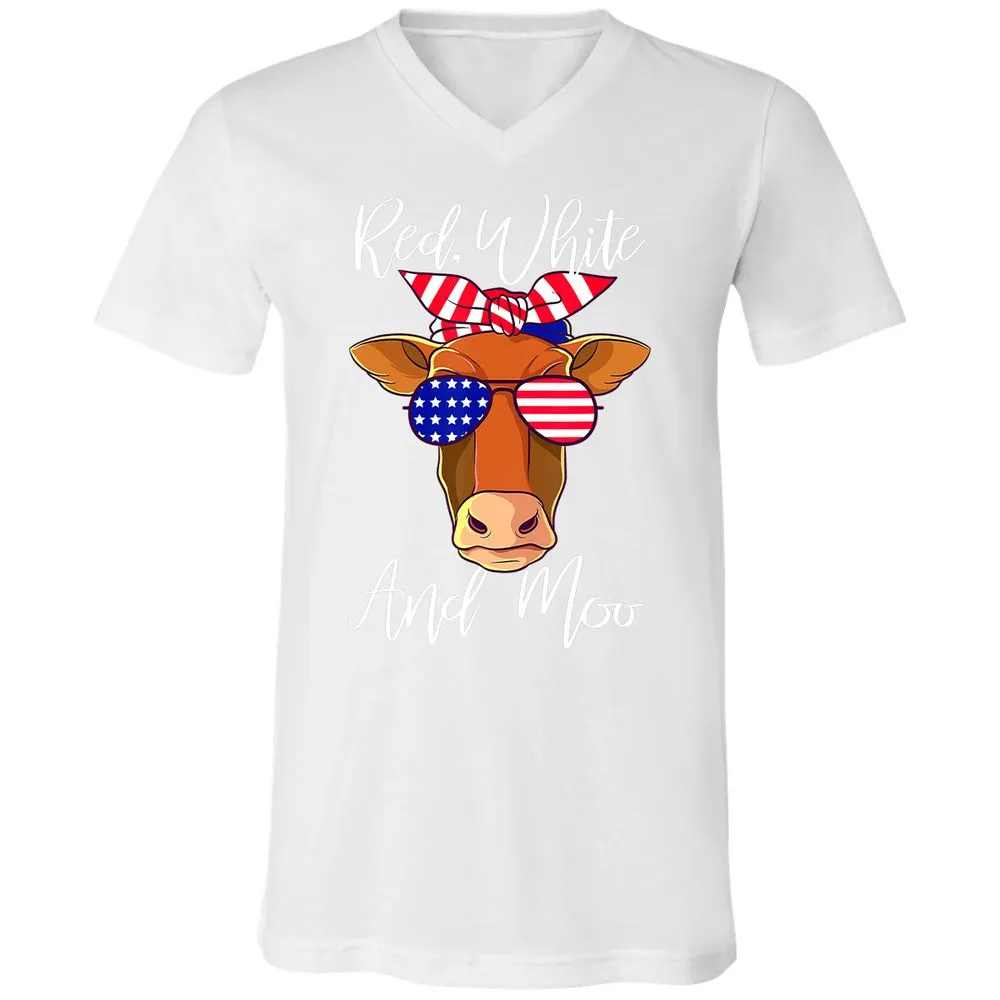 Unisex V-Neck T-Shirt - GTDQDD35 - White - 5