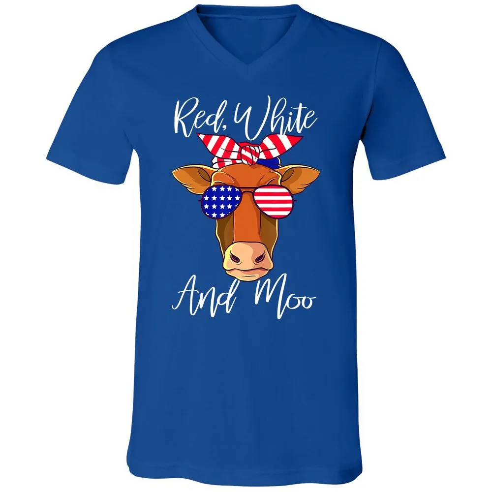 Unisex V-Neck T-Shirt - GTDQDD35 - True Royal - 4
