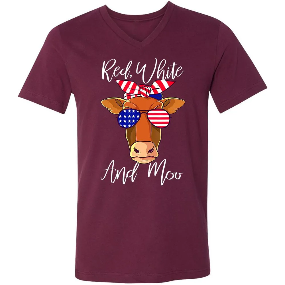 Unisex V-Neck T-Shirt - GTDQDD35 - Maroon - 6