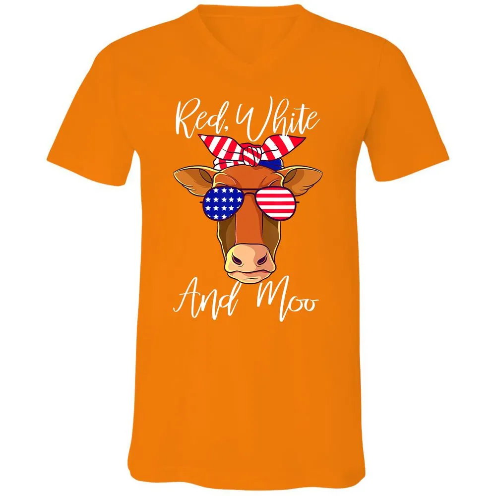 Unisex V-Neck T-Shirt - GTDQDD35 - Orange - 11