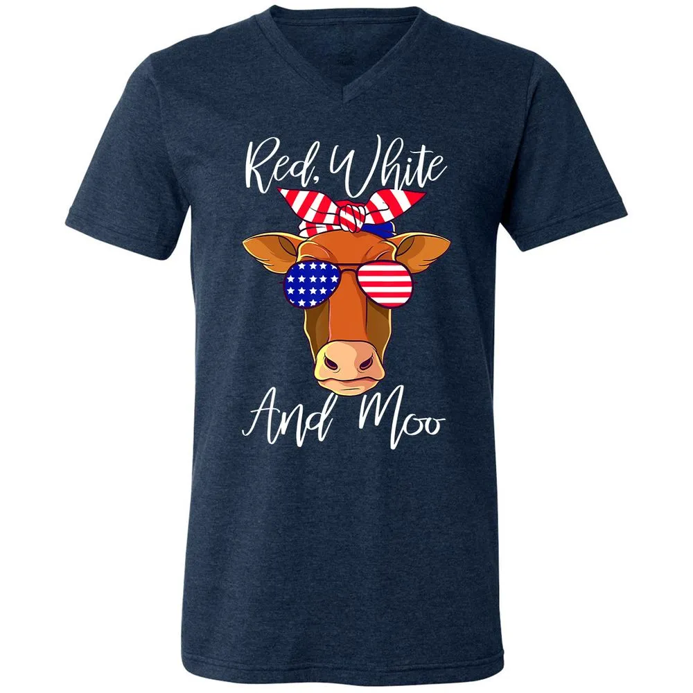Unisex V-Neck T-Shirt - GTDQDD35 - Heather Navy - 15