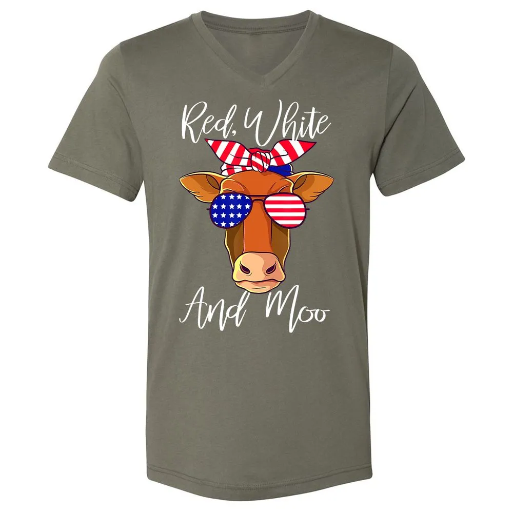 Unisex V-Neck T-Shirt - GTDQDD35 - Military Green - 10