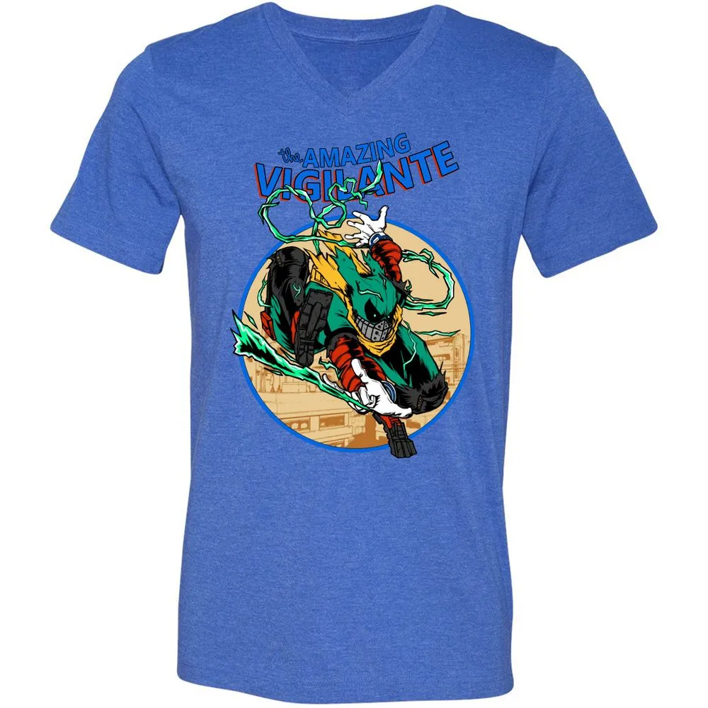Unisex V-Neck T-Shirt - SC2RR7M5 - Heather True Royal - 14