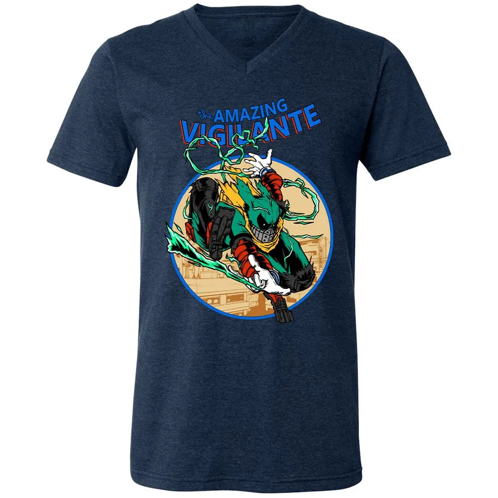 Unisex V-Neck T-Shirt - SC2RR7M5 - Heather Navy - 15