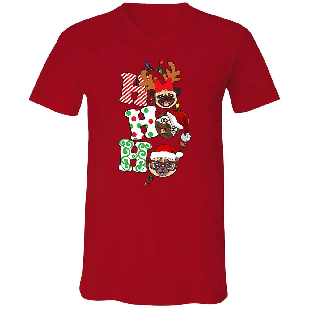 Unisex V-Neck T-Shirt - VXZ68U8F - Red - 3