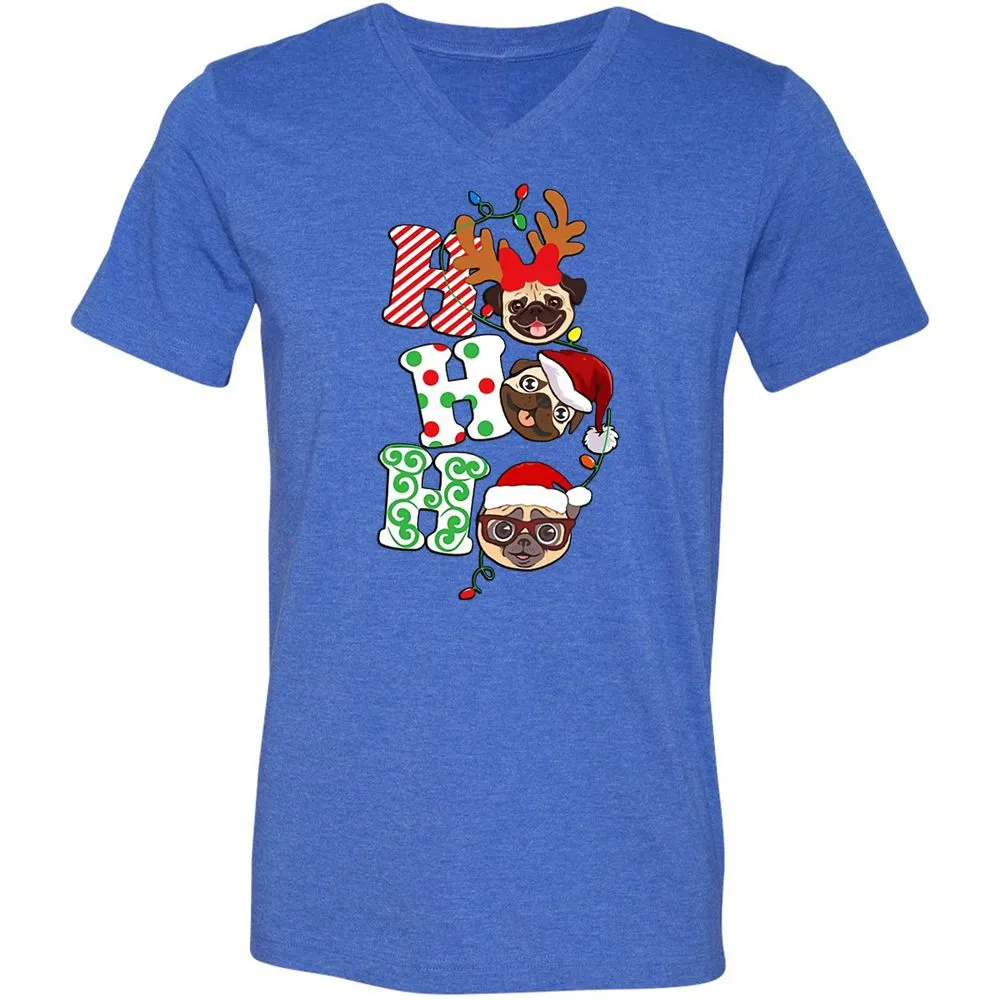 Unisex V-Neck T-Shirt - VXZ68U8F - Heather True Royal - 14