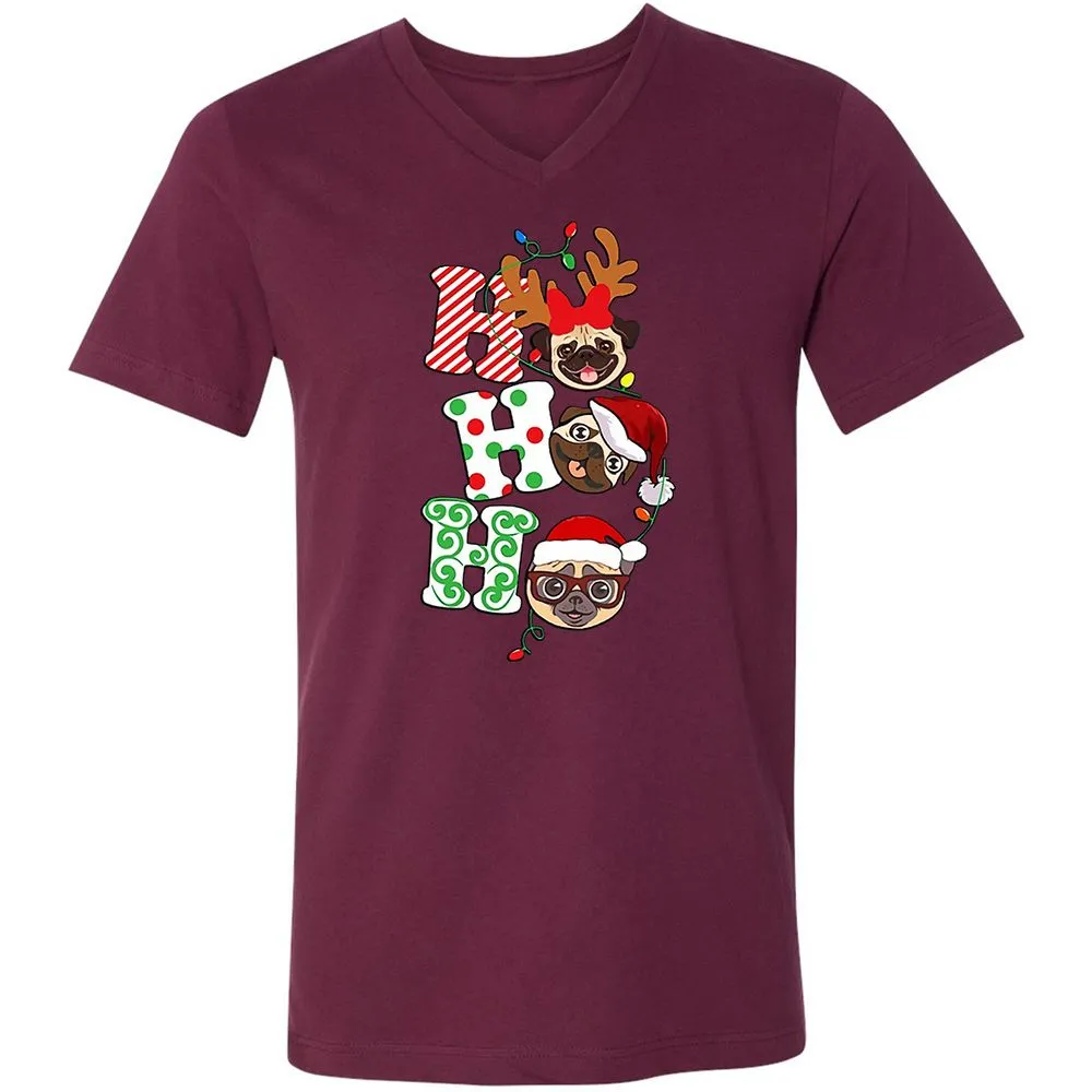 Unisex V-Neck T-Shirt - VXZ68U8F - Maroon - 6