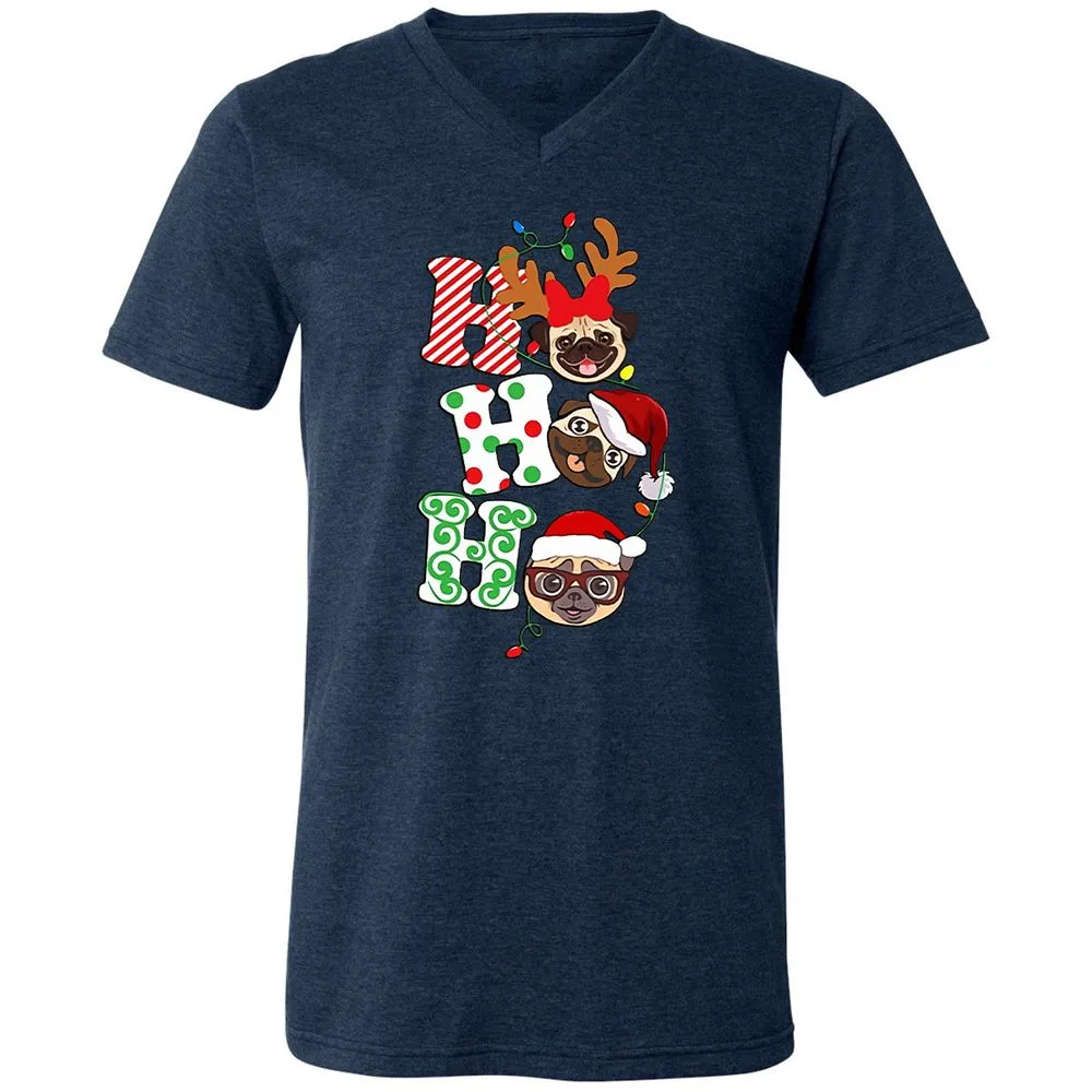 Unisex V-Neck T-Shirt - VXZ68U8F - Heather Navy - 15