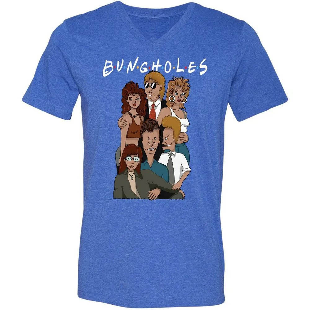 Unisex V-Neck T-Shirt - JX19L8NC - Heather True Royal - 14