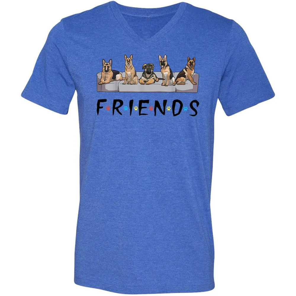 Unisex V-Neck T-Shirt - GMM3Y695 - Heather True Royal - 14