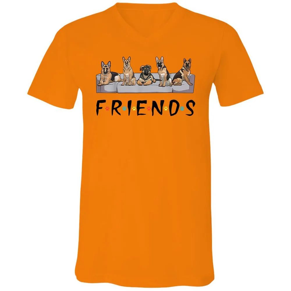Unisex V-Neck T-Shirt - GMM3Y695 - Orange - 11