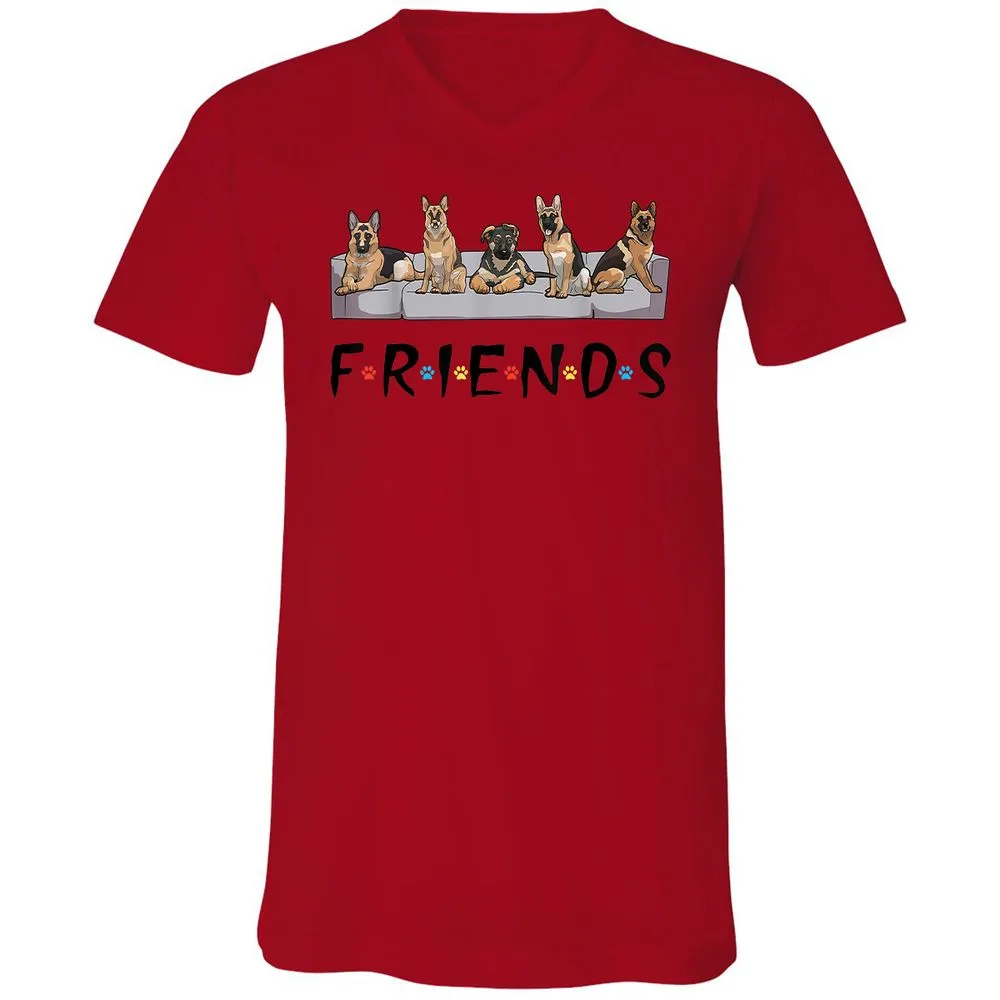 Unisex V-Neck T-Shirt - GMM3Y695 - Red - 3