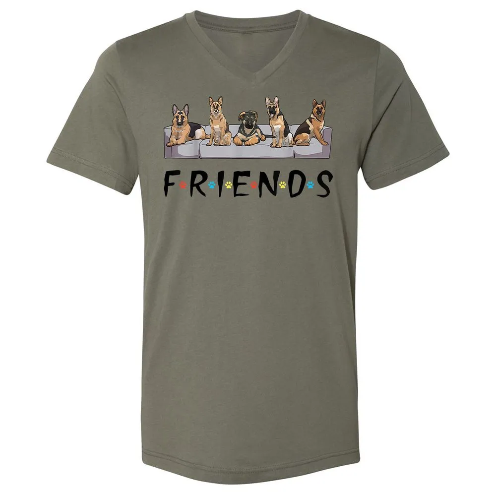 Unisex V-Neck T-Shirt - GMM3Y695 - Military Green - 10