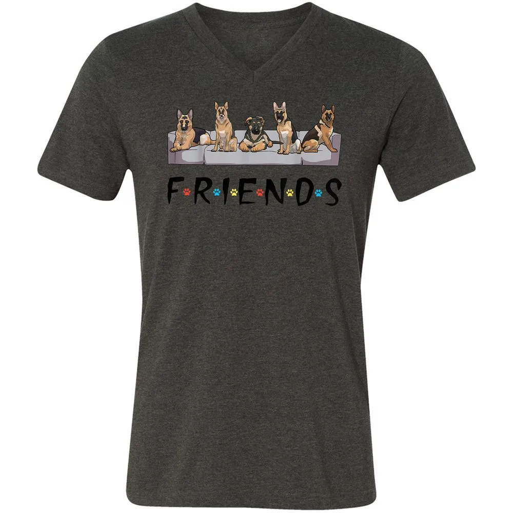 Unisex V-Neck T-Shirt - GMM3Y695 - Dark Grey Heather - 8