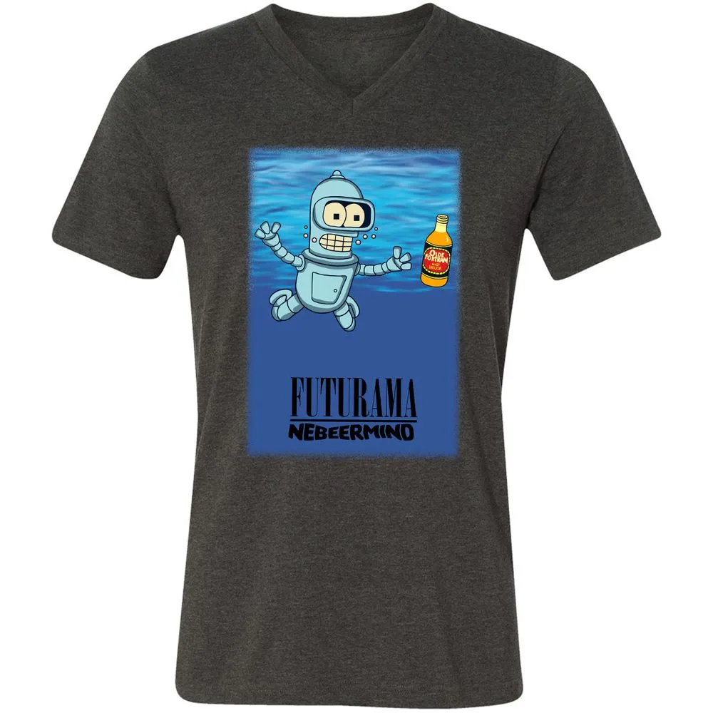 Unisex V-Neck T-Shirt - 737VUVMN - Dark Grey Heather - 8