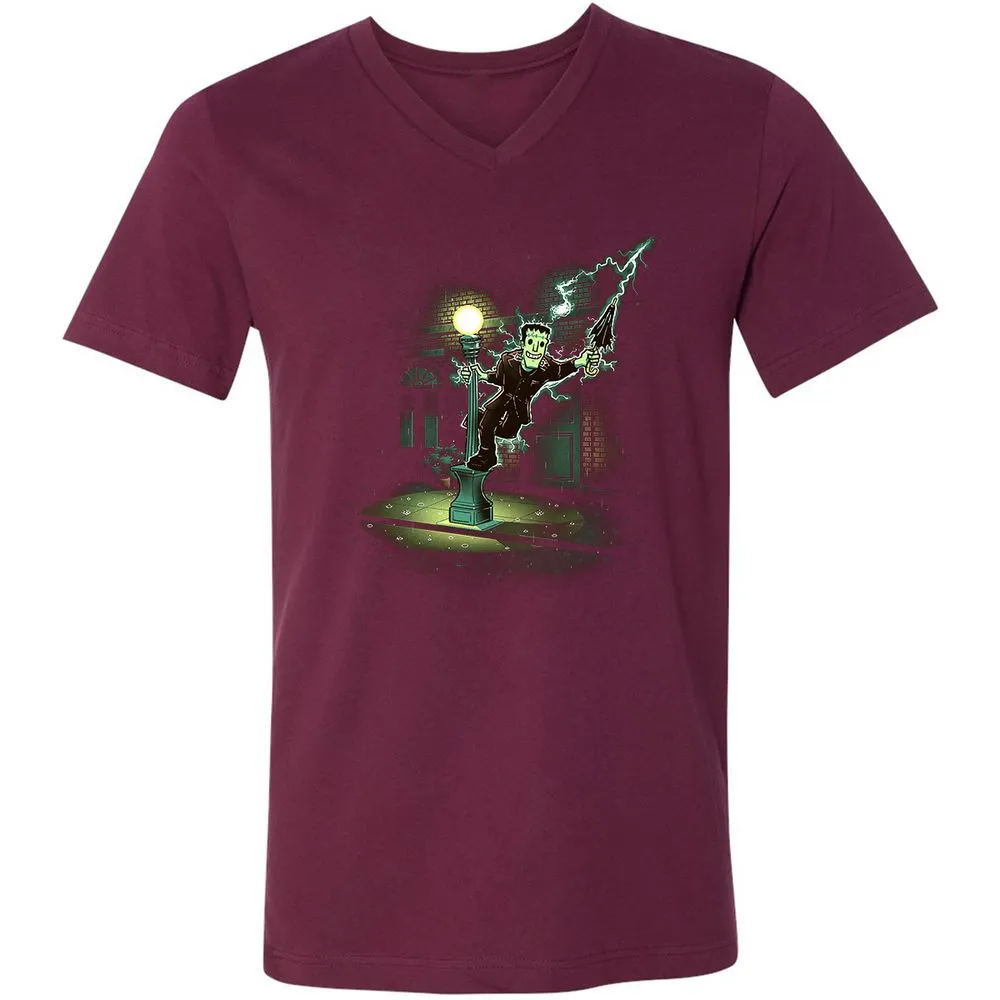 Unisex V-Neck T-Shirt - A8G7CLDX - Maroon - 6