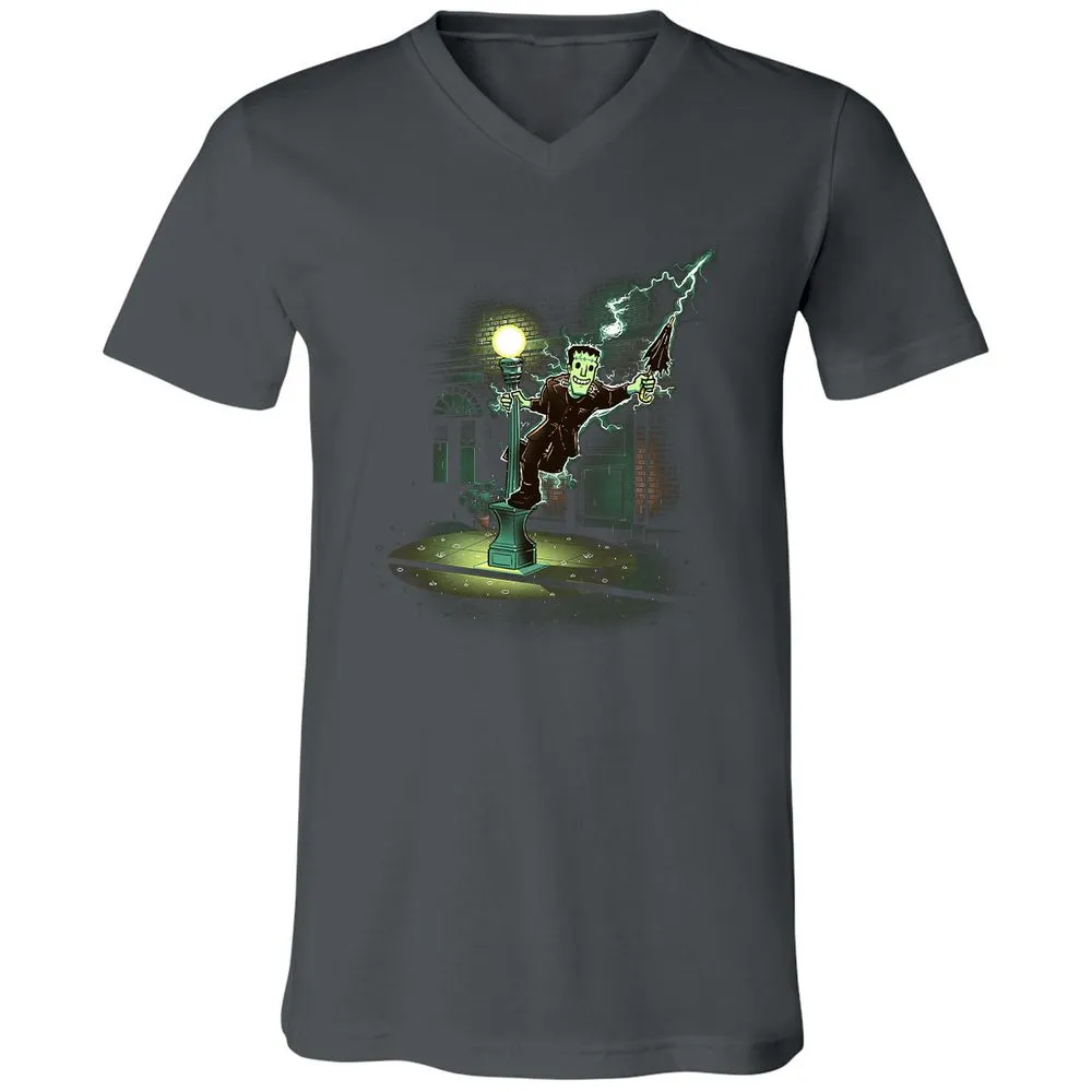 Unisex V-Neck T-Shirt - A8G7CLDX - Asphalt - 12