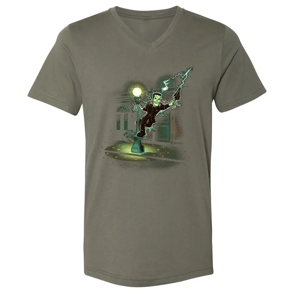 Unisex V-Neck T-Shirt - A8G7CLDX - Military Green - 10
