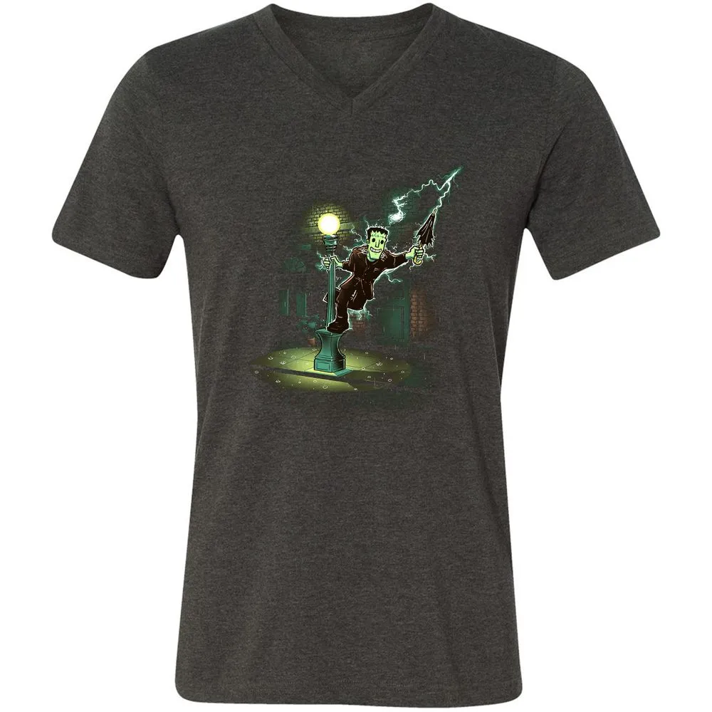 Unisex V-Neck T-Shirt - A8G7CLDX - Dark Grey Heather - 8