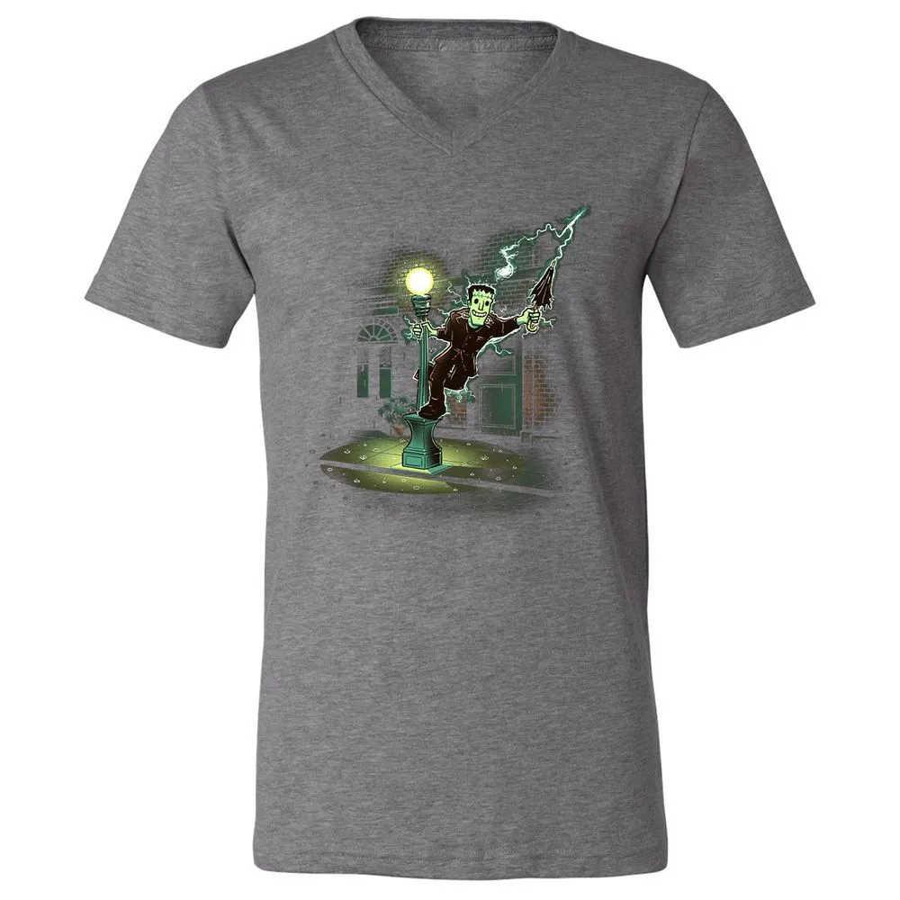 Unisex V-Neck T-Shirt - A8G7CLDX - Deep Heather - 13