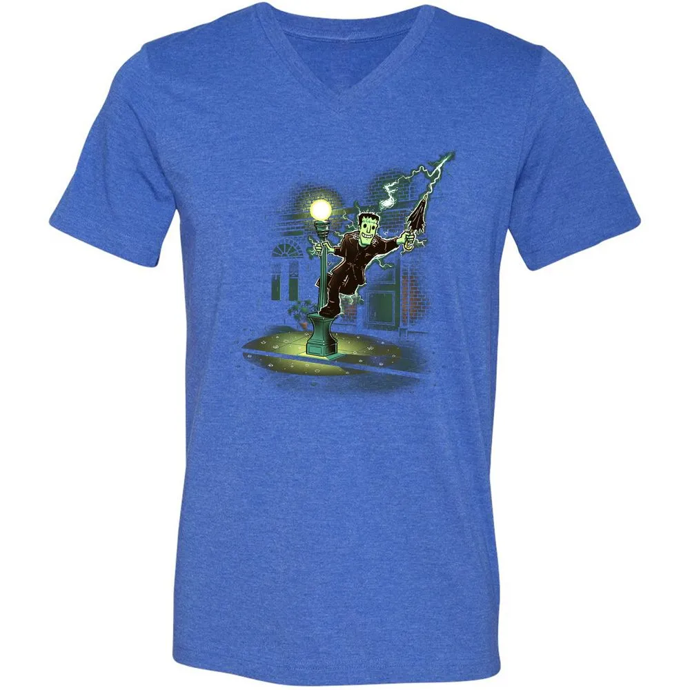 Unisex V-Neck T-Shirt - A8G7CLDX - Heather True Royal - 14