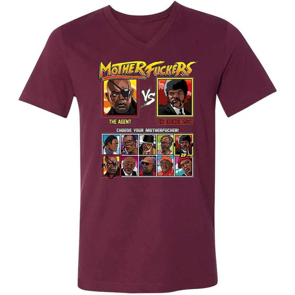 Unisex V-Neck T-Shirt - PYAMC2B7 - Maroon - 6