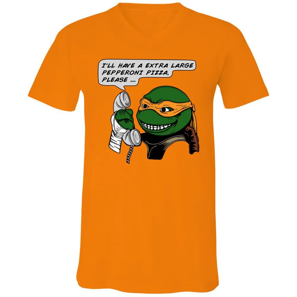 Unisex V-Neck T-Shirt - WYY5ZHMA - Orange - 11
