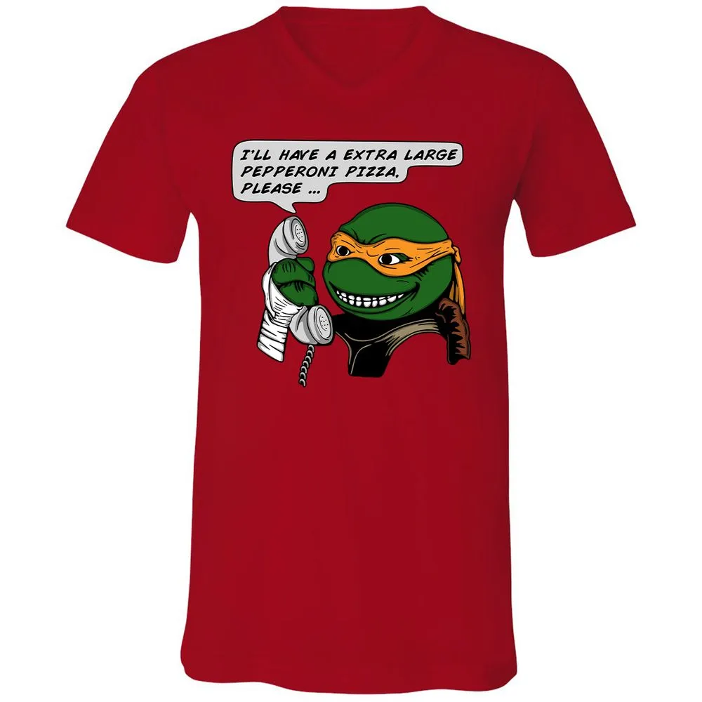 Unisex V-Neck T-Shirt - WYY5ZHMA - Red - 3