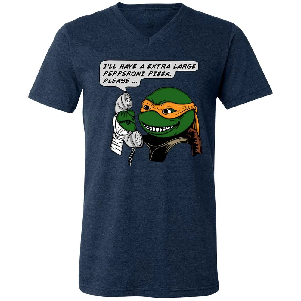 Unisex V-Neck T-Shirt - WYY5ZHMA - Heather Navy - 15