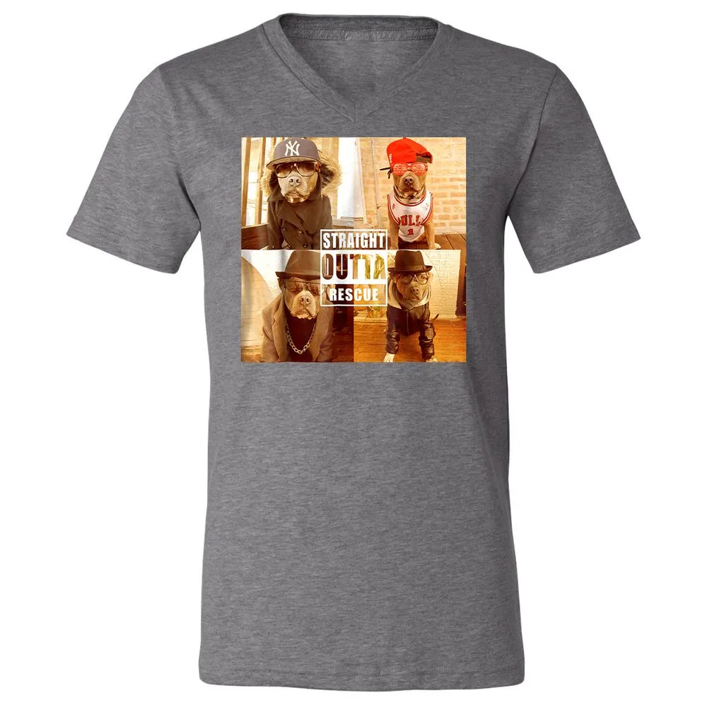 Unisex V-Neck T-Shirt - PYQ6PKWF - Deep Heather - 13