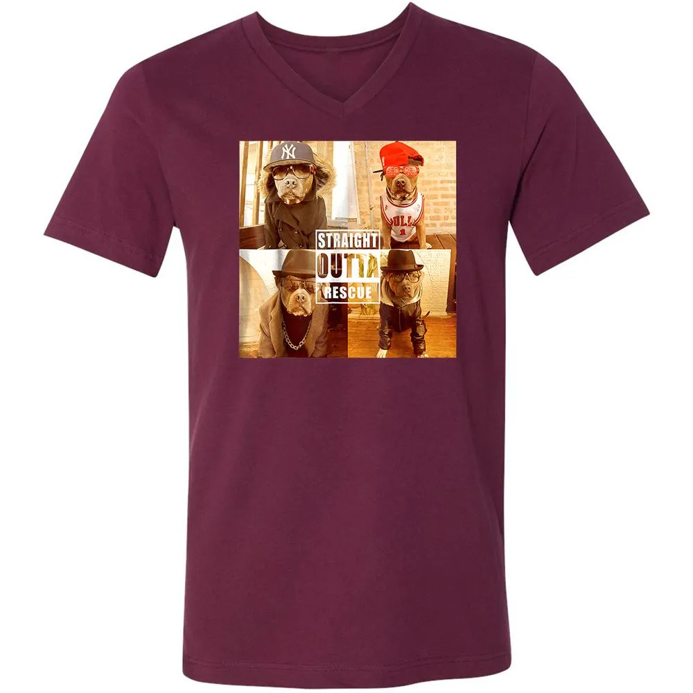 Unisex V-Neck T-Shirt - PYQ6PKWF - Maroon - 6