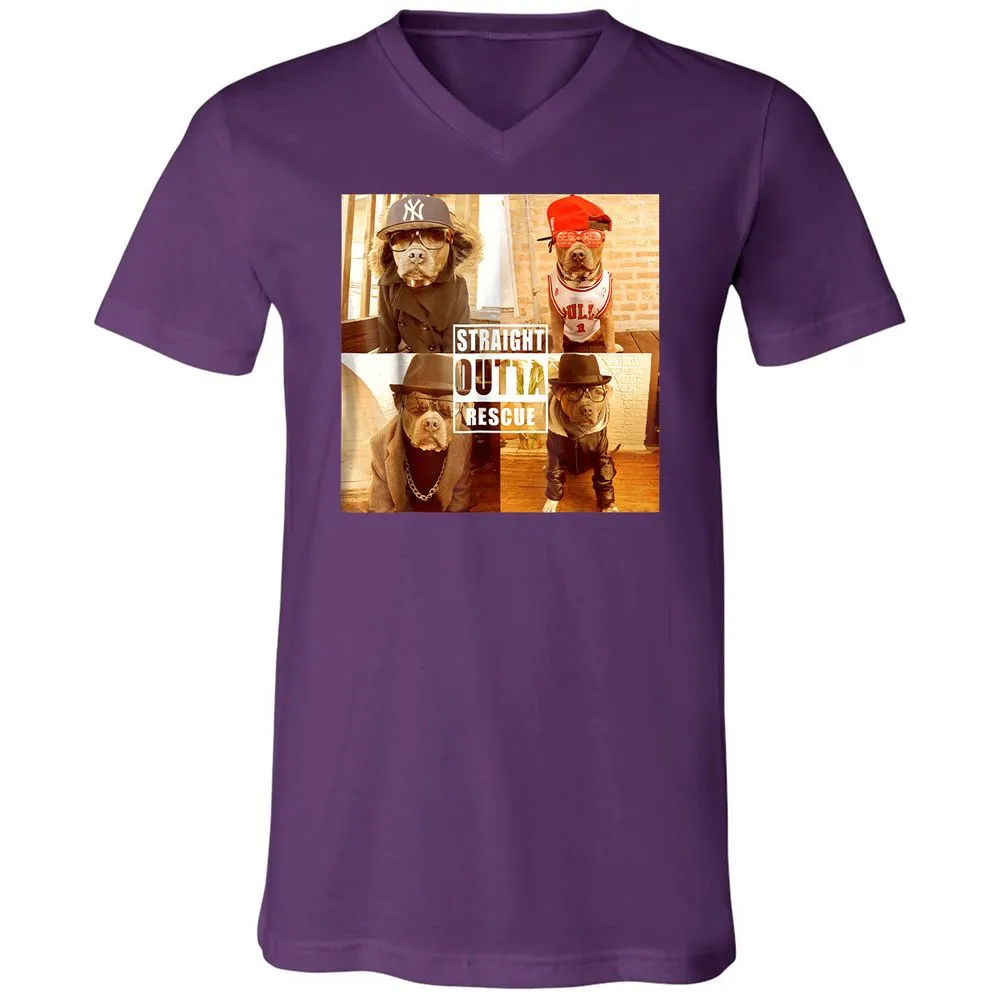 Unisex V-Neck T-Shirt - PYQ6PKWF - Team Purple - 9