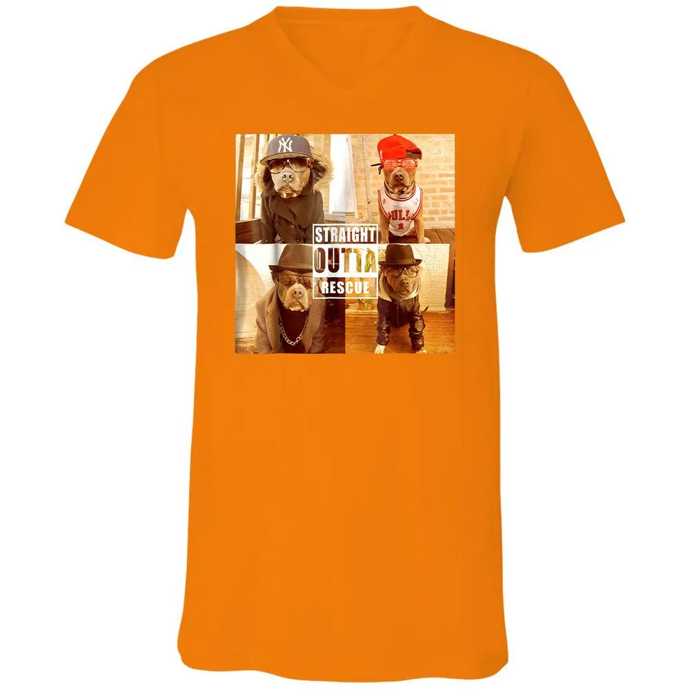 Unisex V-Neck T-Shirt - PYQ6PKWF - Orange - 11