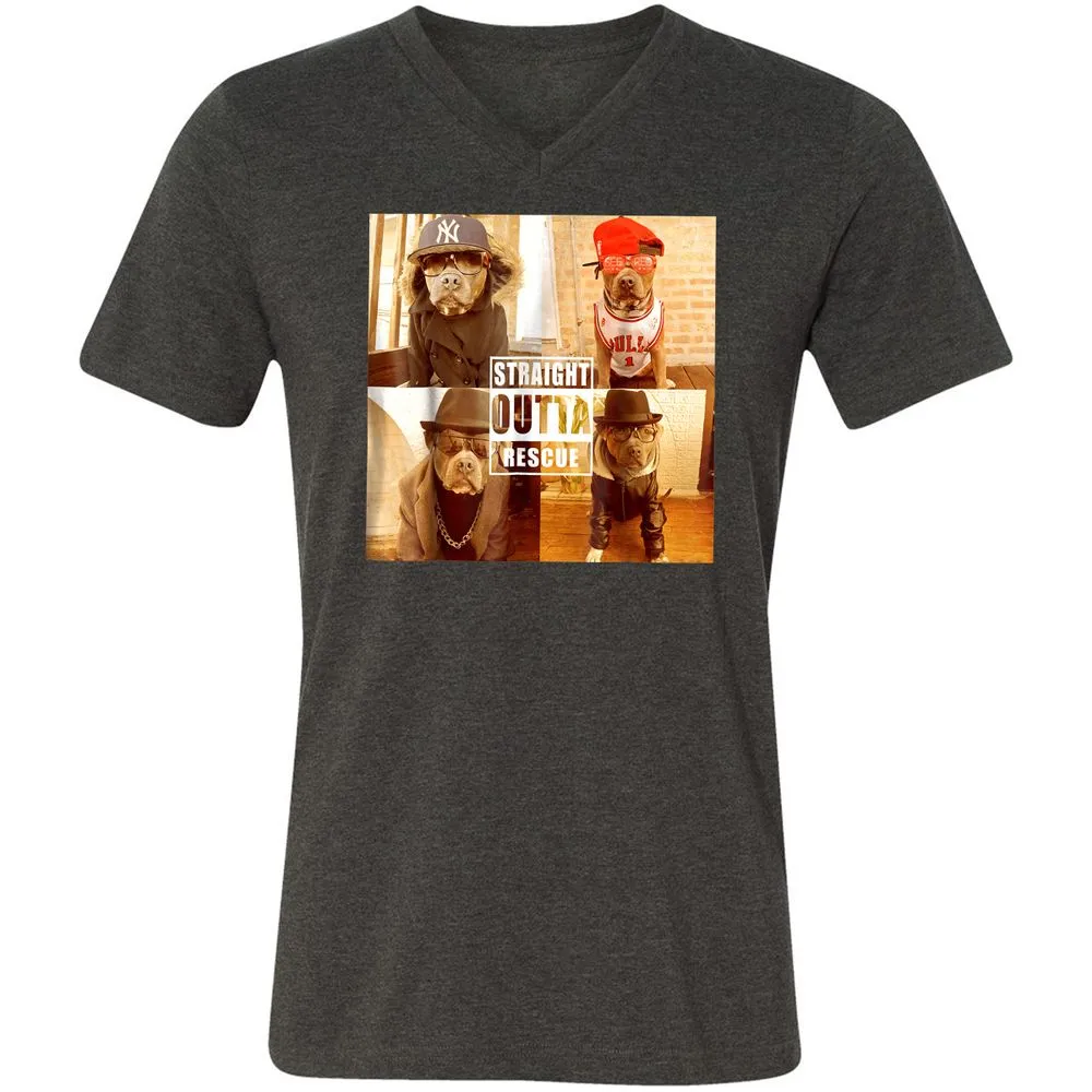 Unisex V-Neck T-Shirt - PYQ6PKWF - Dark Grey Heather - 8