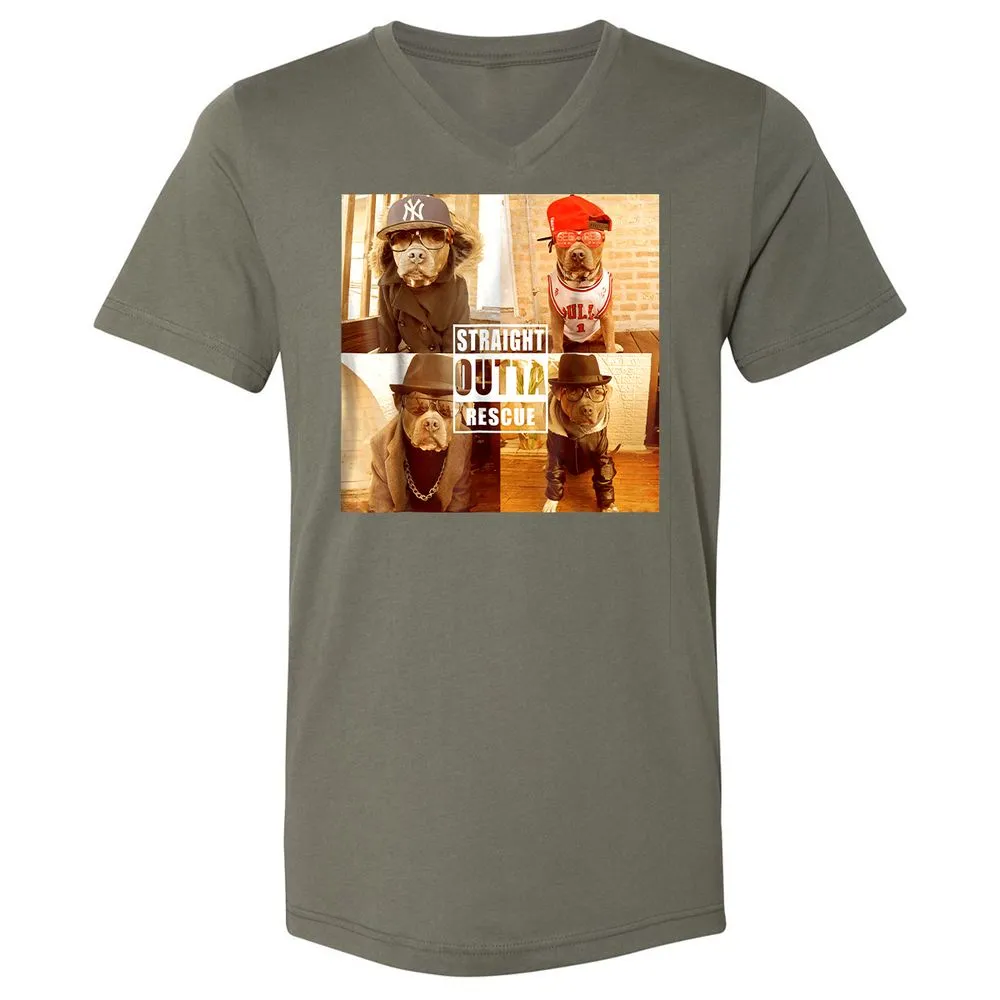 Unisex V-Neck T-Shirt - PYQ6PKWF - Military Green - 10