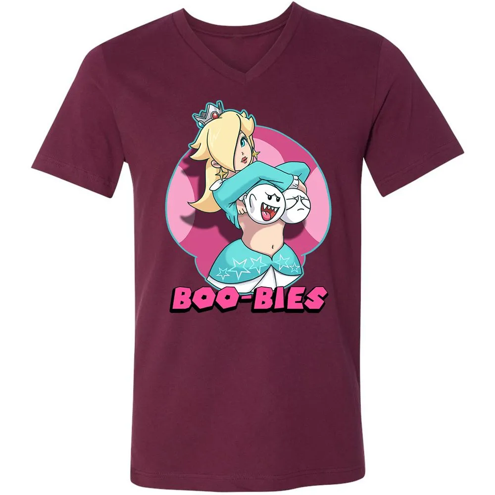 Unisex V-Neck T-Shirt - W3SX4JWQ - Maroon - 6