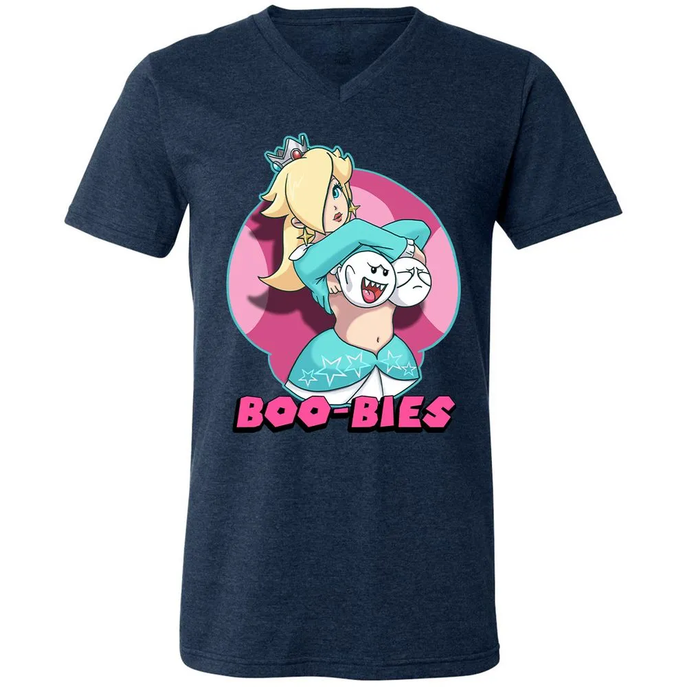 Unisex V-Neck T-Shirt - W3SX4JWQ - Heather Navy - 15