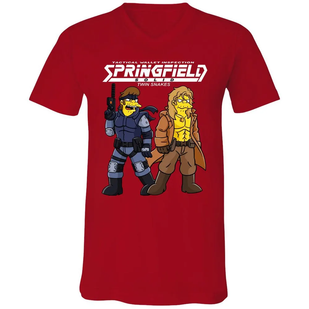 Unisex V-Neck T-Shirt - WKJ74NRA - Red - 3