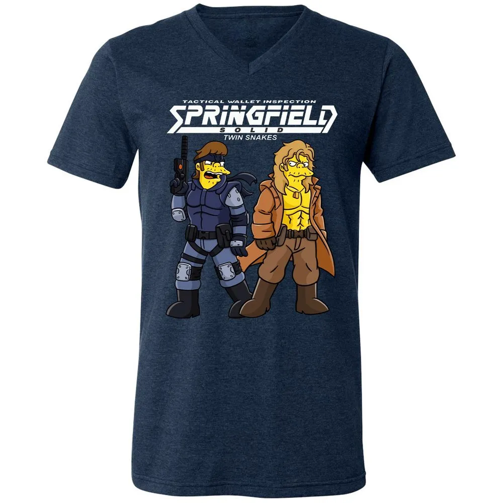 Unisex V-Neck T-Shirt - WKJ74NRA - Heather Navy - 15