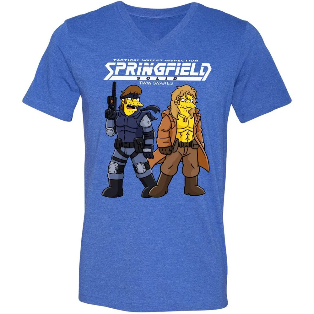 Unisex V-Neck T-Shirt - WKJ74NRA - Heather True Royal - 14