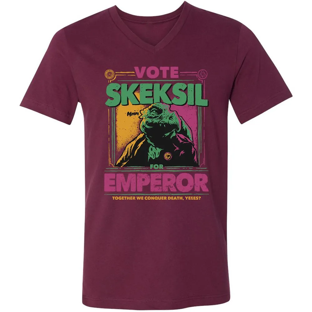 Unisex V-Neck T-Shirt - 2JBS2HYF - Maroon - 6
