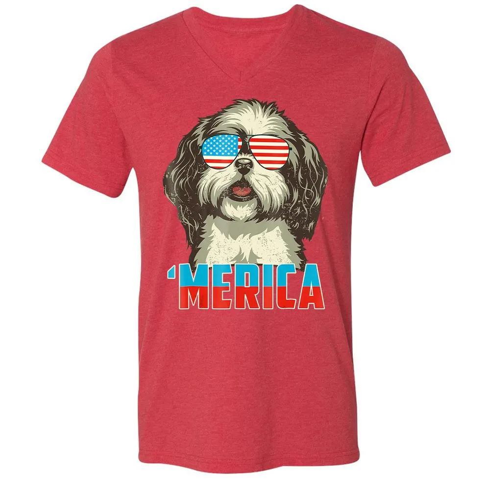 Unisex V-Neck T-Shirt - NMC52DWC - Heather Red - 16