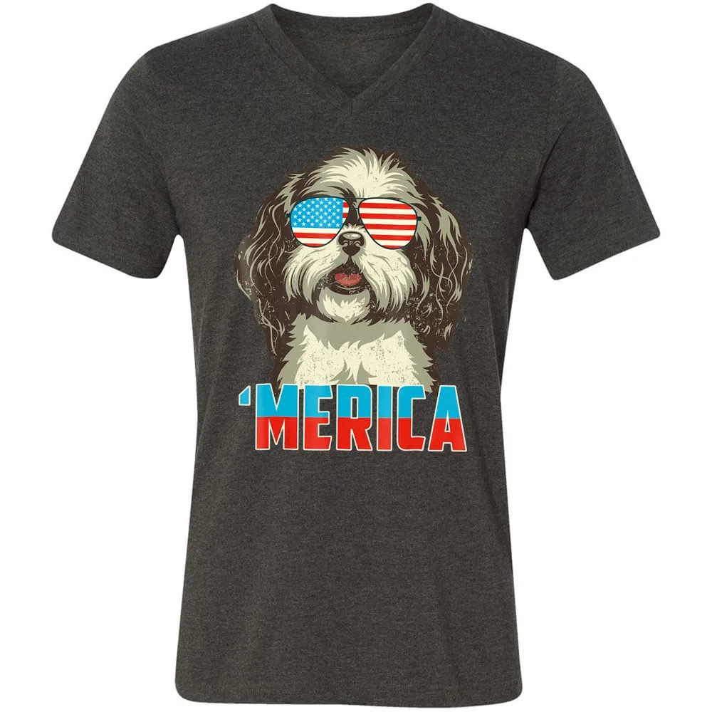 Unisex V-Neck T-Shirt - NMC52DWC - Dark Grey Heather - 8