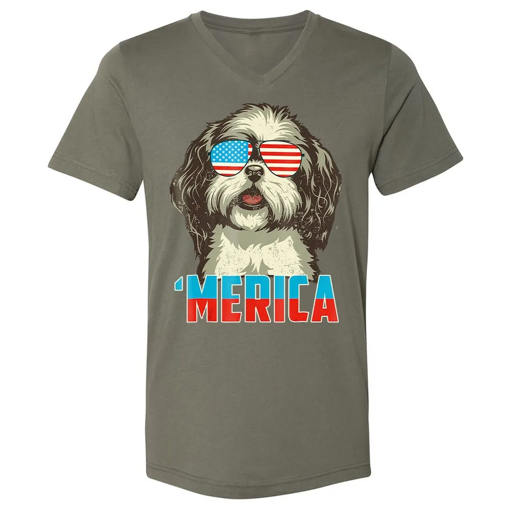 Unisex V-Neck T-Shirt - NMC52DWC - Military Green - 10