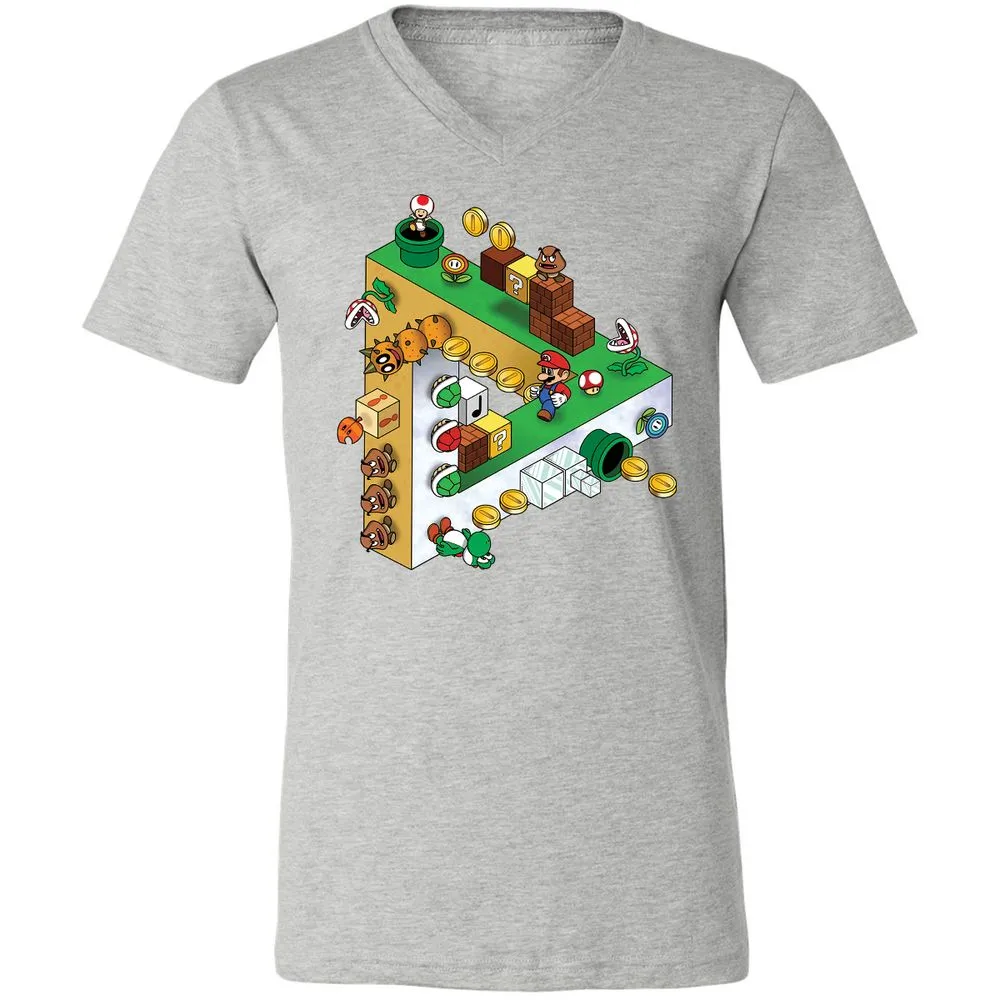 Unisex V-Neck T-Shirt - 9BHGWU5W - Athletic Heather - 7