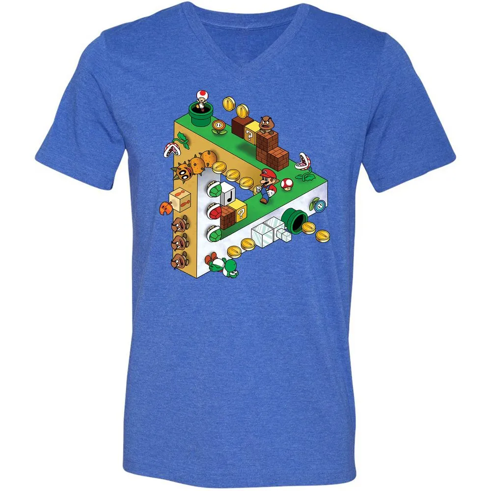 Unisex V-Neck T-Shirt - 9BHGWU5W - Heather True Royal - 14