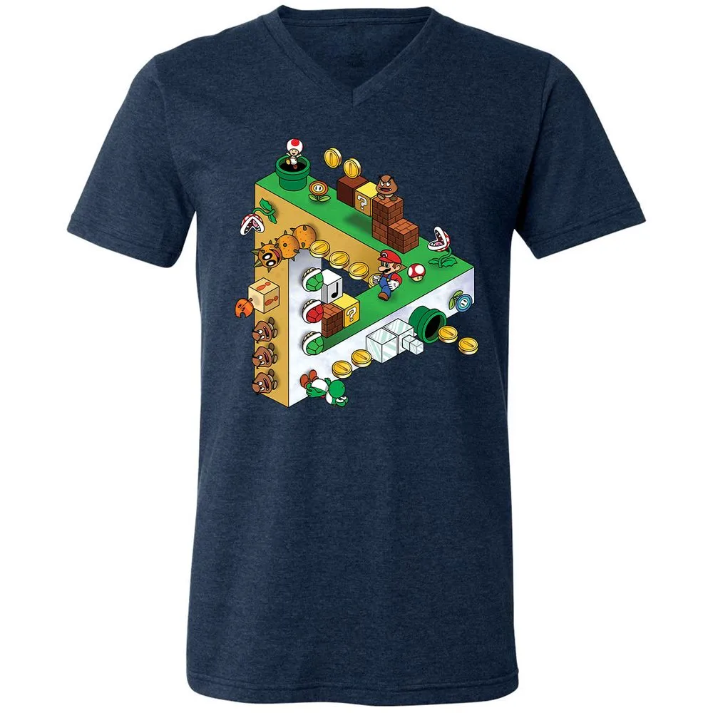 Unisex V-Neck T-Shirt - 9BHGWU5W - Heather Navy - 15