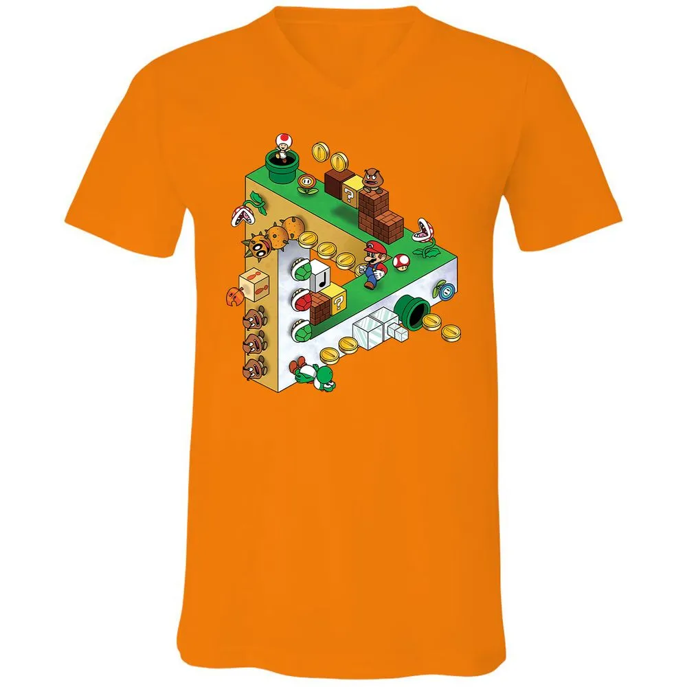 Unisex V-Neck T-Shirt - 9BHGWU5W - Orange - 11