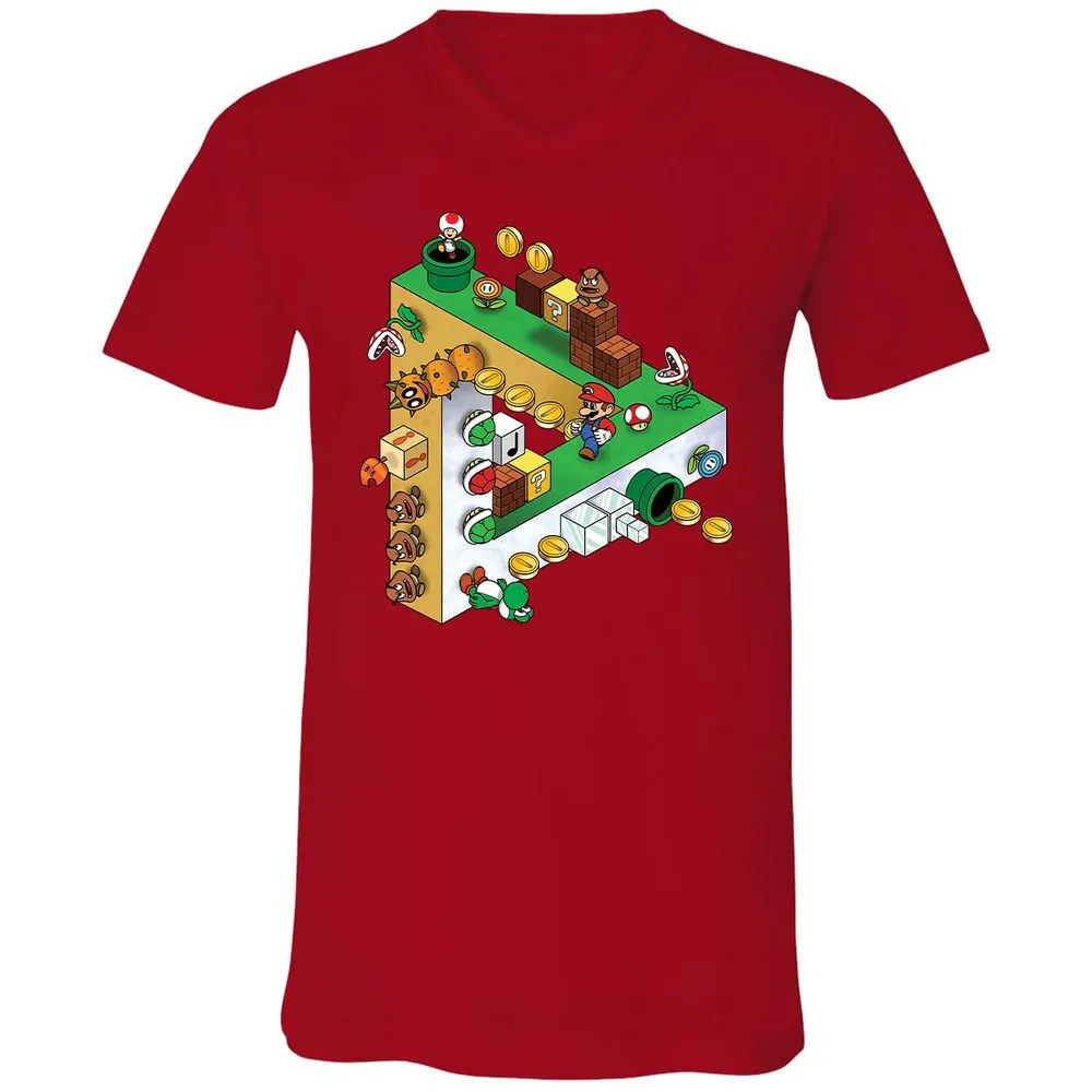 Unisex V-Neck T-Shirt - 9BHGWU5W - Red - 3